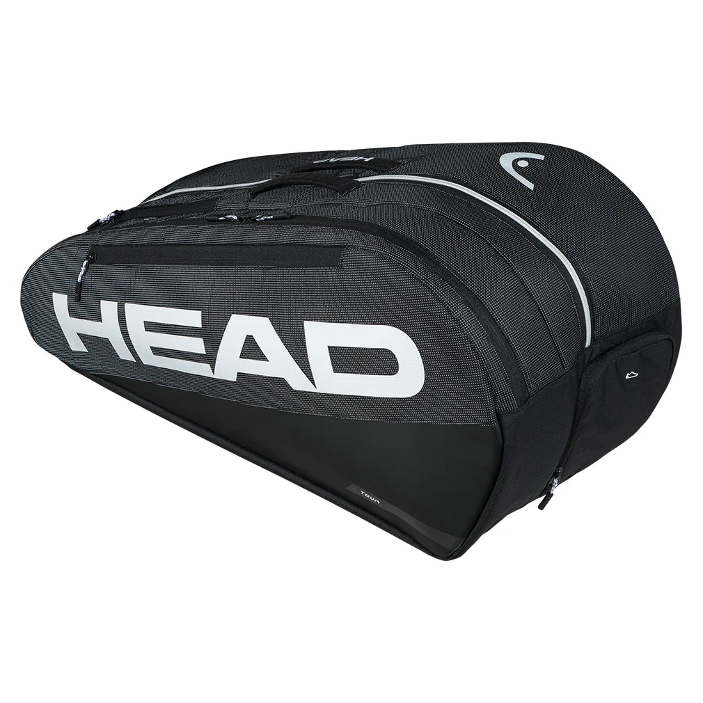 Tour Racquet Bag L 9 Pack Black and White