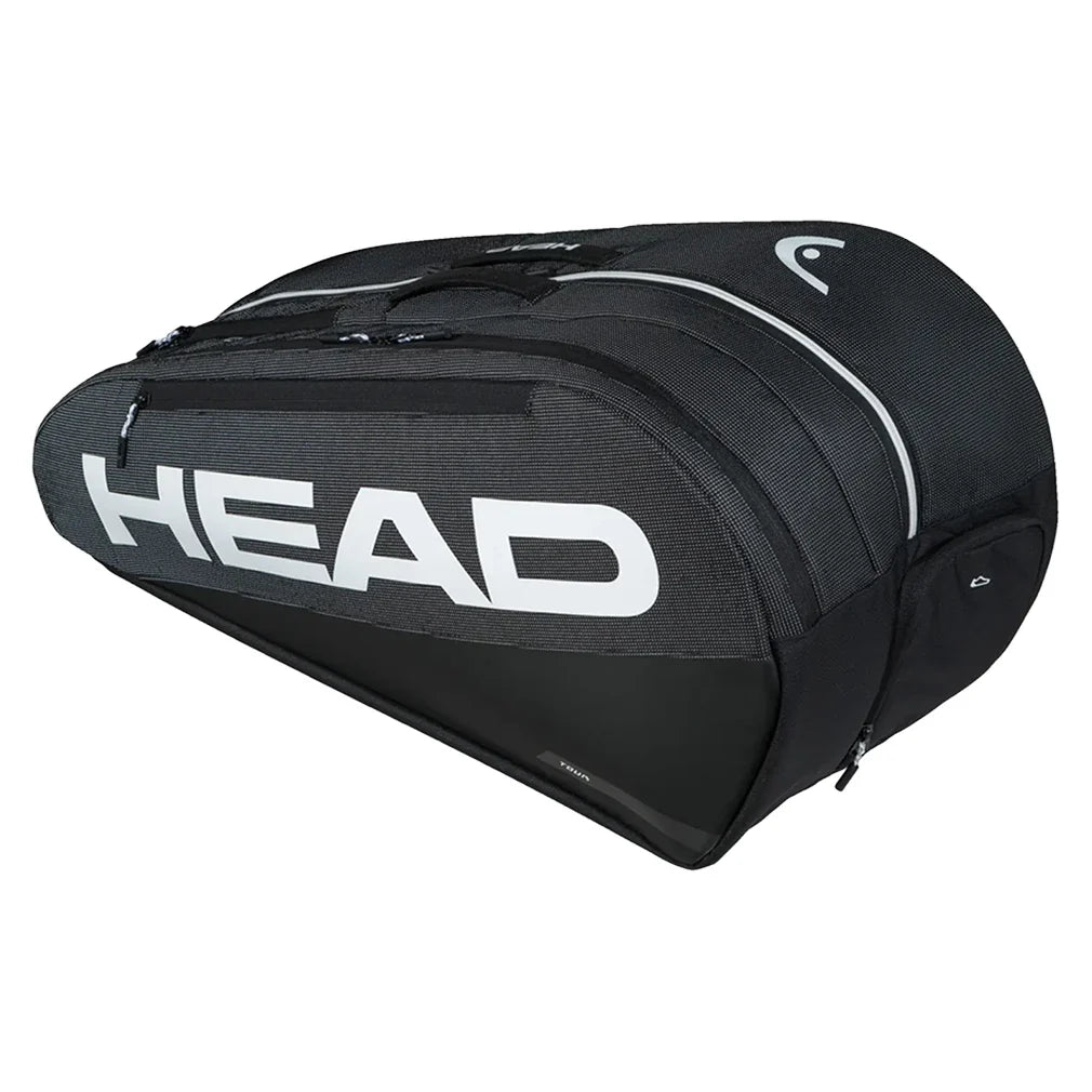 Tour Racquet Bag L 9 Pack Black and White
