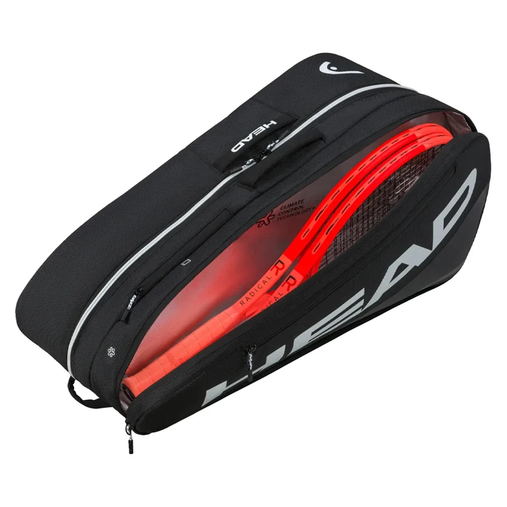 Tour Racquet Bag L 9 Pack Black and White