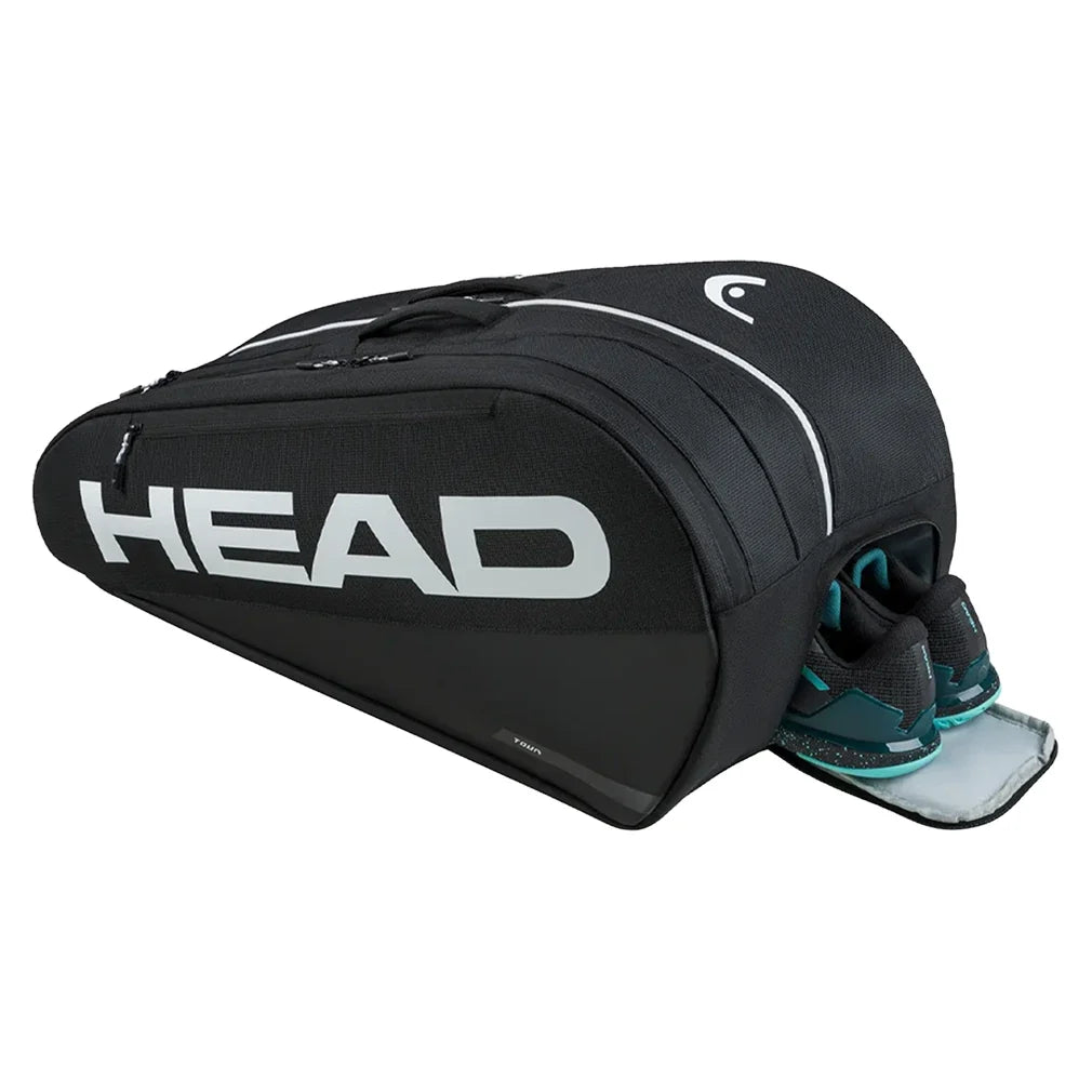 Tour Racquet Bag L 9 Pack Black and White