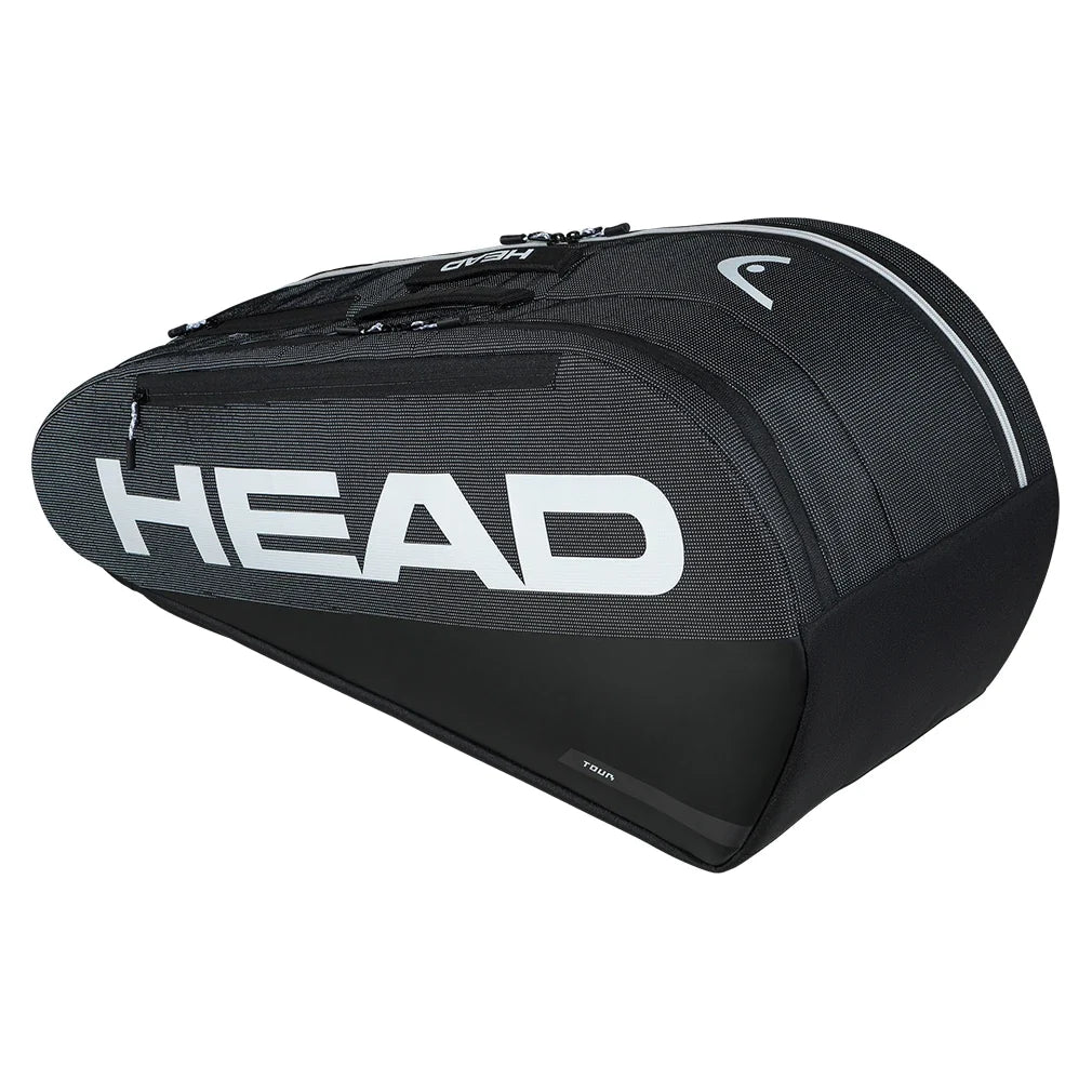 Tour Racquet Bag M 6 Pack Black and White