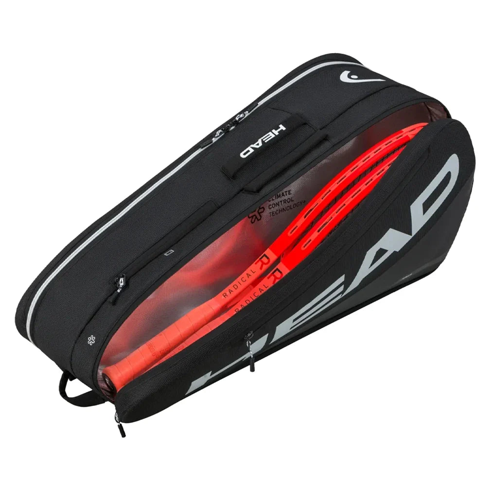 Tour Racquet Bag M 6 Pack Black and White