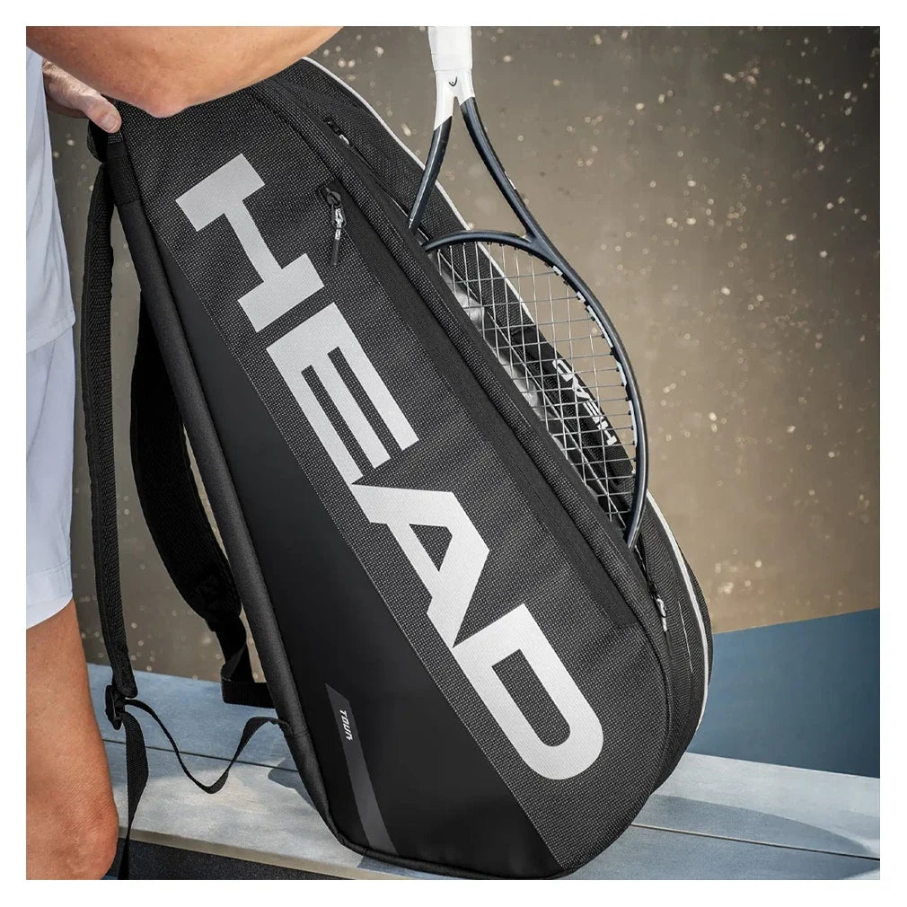 Tour Racquet Bag M 6 Pack Black and White